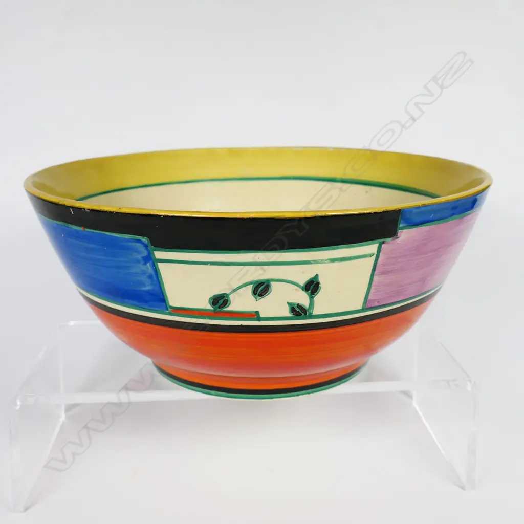 Clarice Cliff Bizarre ‘Branch and Squares’ bowl, Image 1++