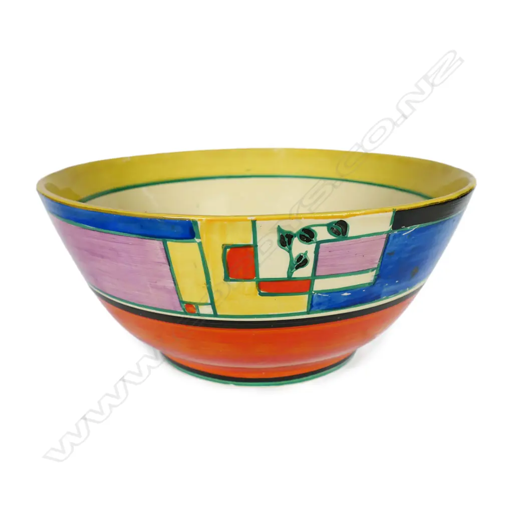 Clarice Cliff Bizarre ‘Branch and Squares’ bowl, Image 1++