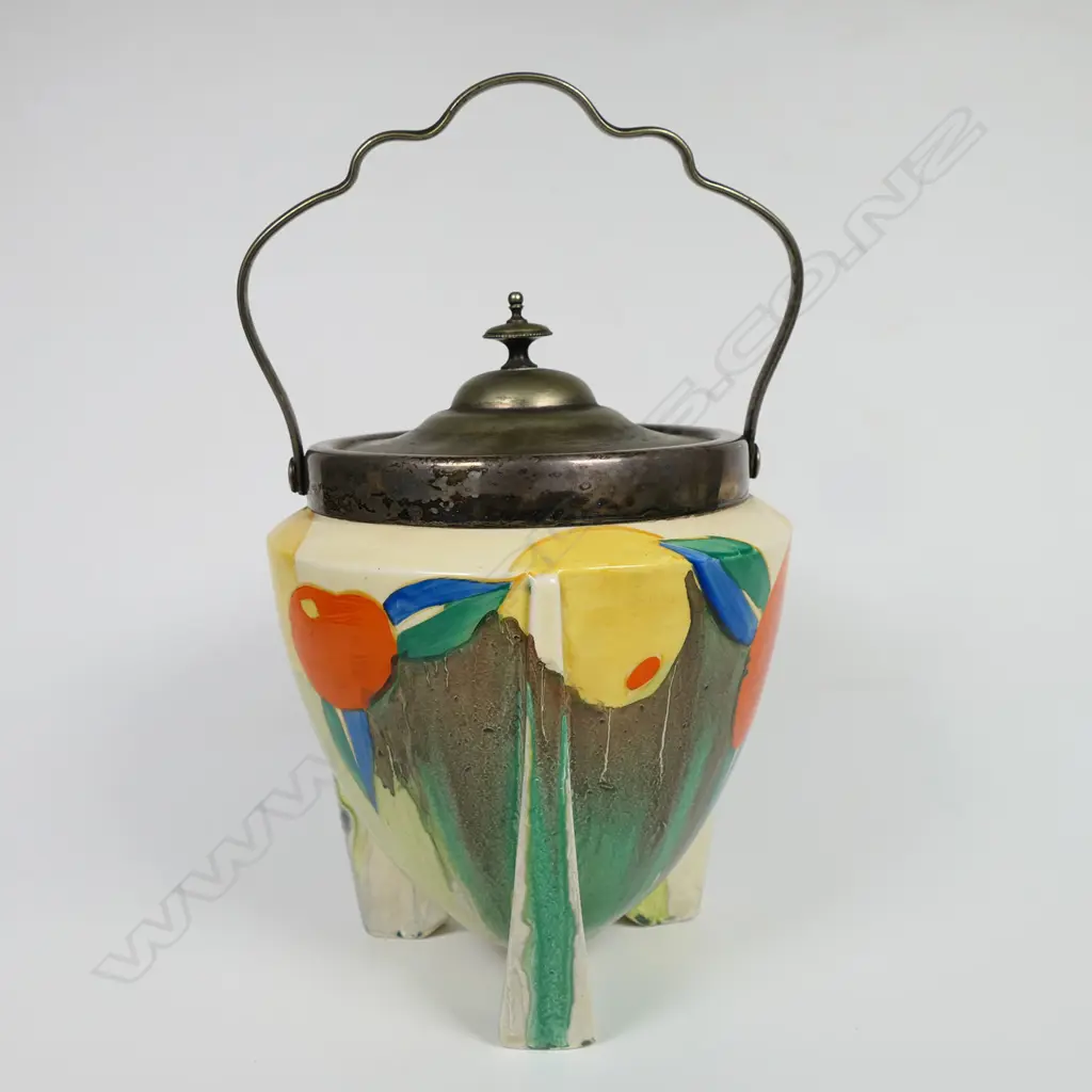 Clarice Cliff Bizarre 'Delicia Citrus' biscuit barrel, Image 1++