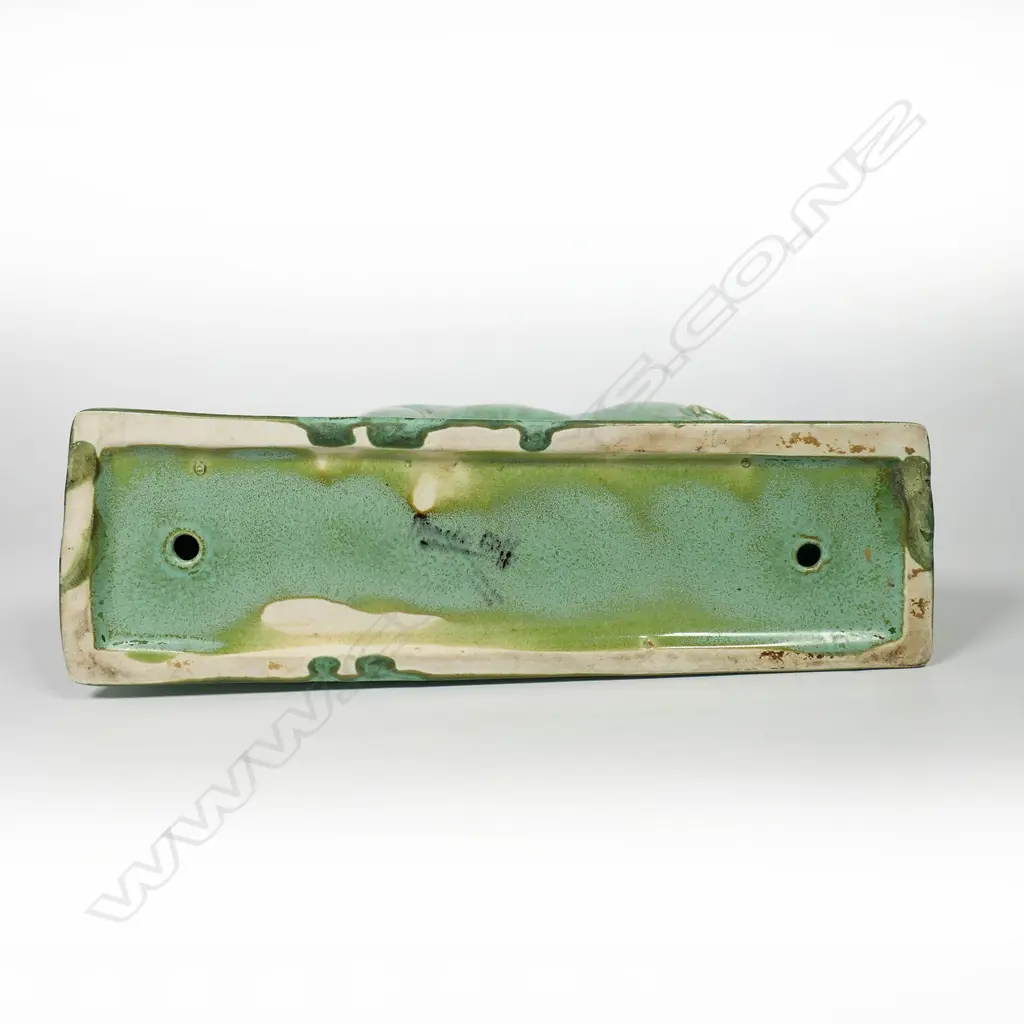 A Clarice Cliff Art Deco green art glaze boar sculpture, Image 1++