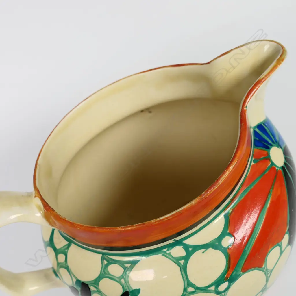 Clarice Cliff Fantasque ‘Red Broth’ Perth jug, Image 1++