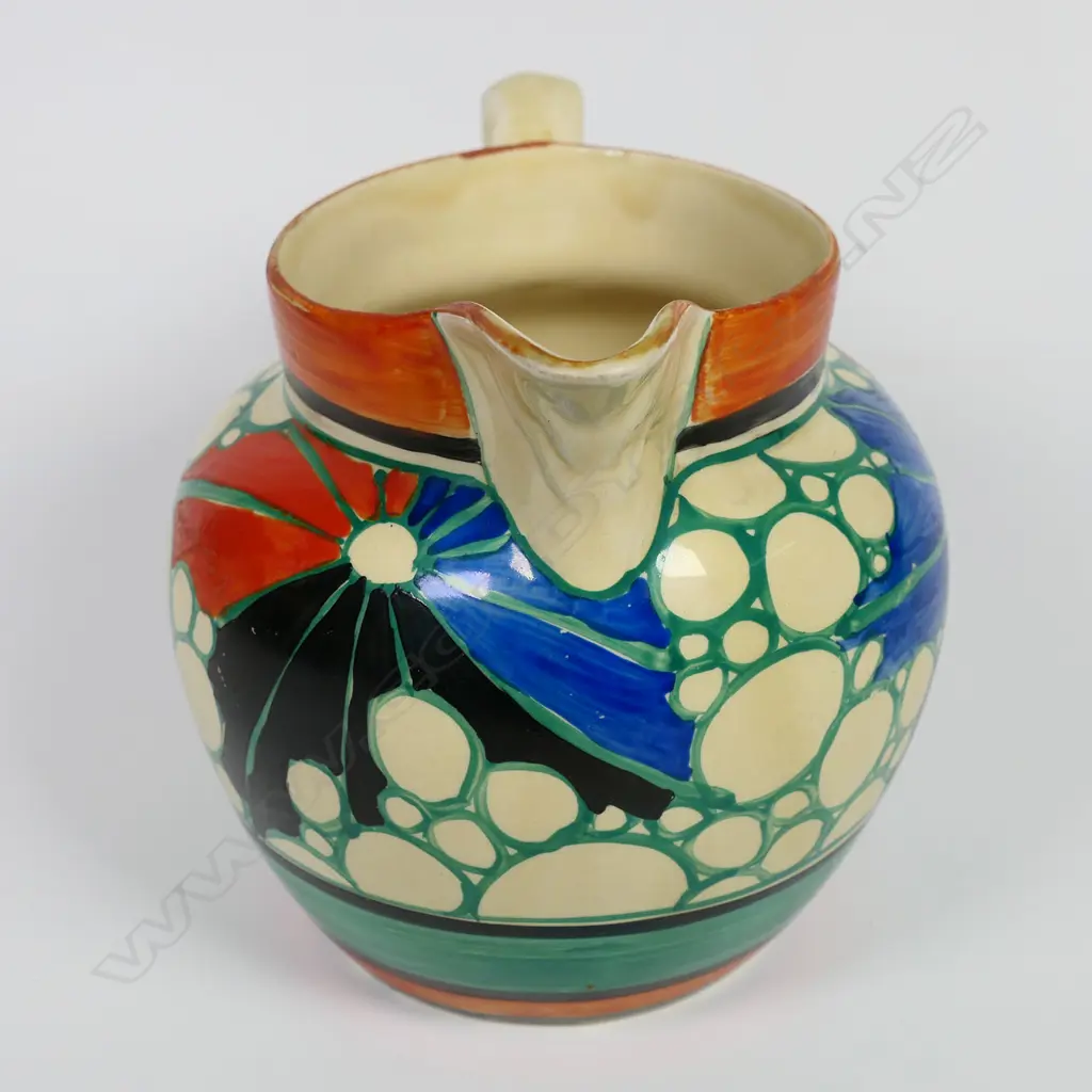 Clarice Cliff Fantasque ‘Red Broth’ Perth jug, Image 1++