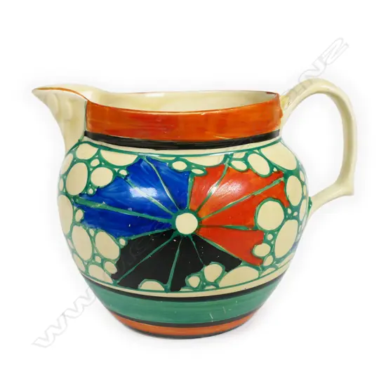 Clarice Cliff Fantasque ‘Red Broth’ Perth jug,
