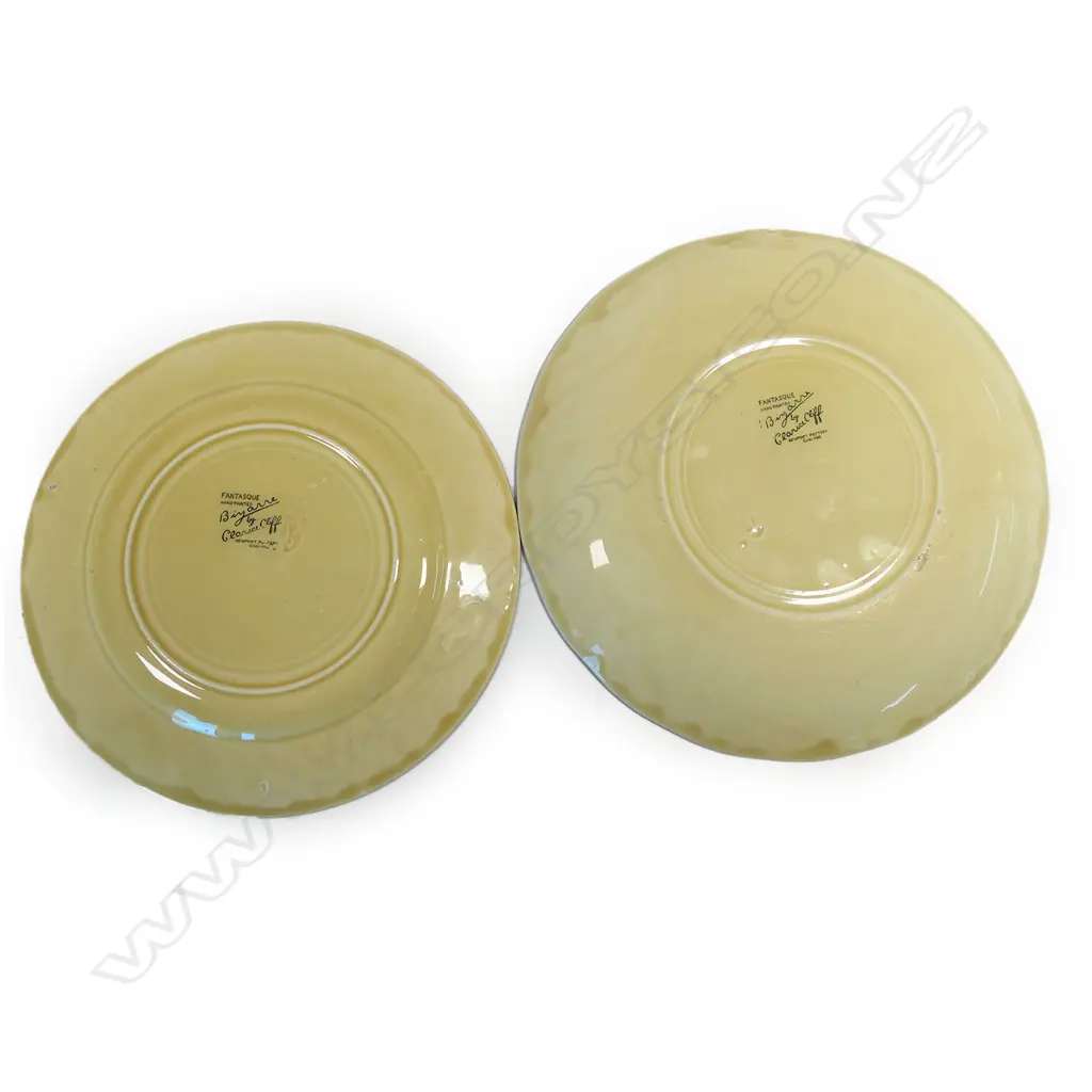 Two Clarice Cliff Bizarre 'Gibraltar' plates, Image 1++