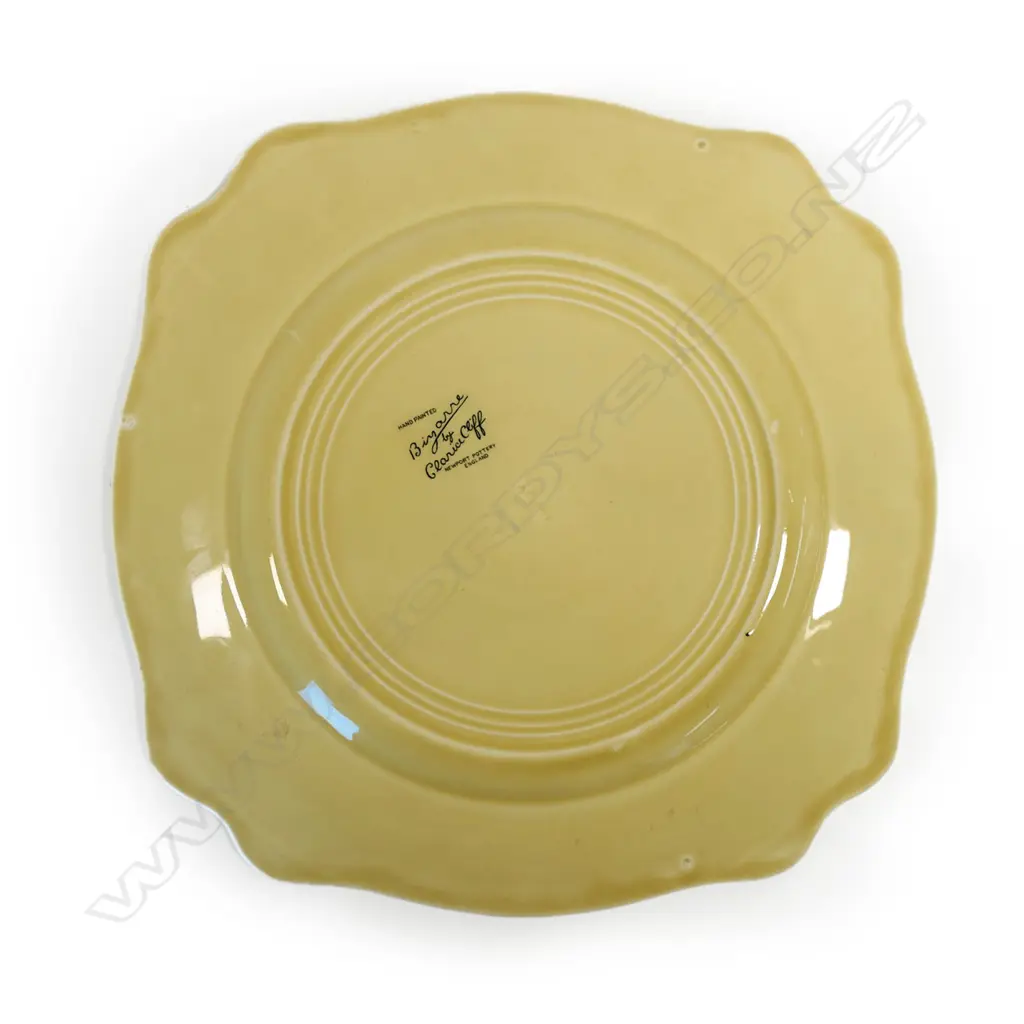 A Clarice Cliff Bizarre 'Orange Roof Cottage' Leda plate, Image 1++