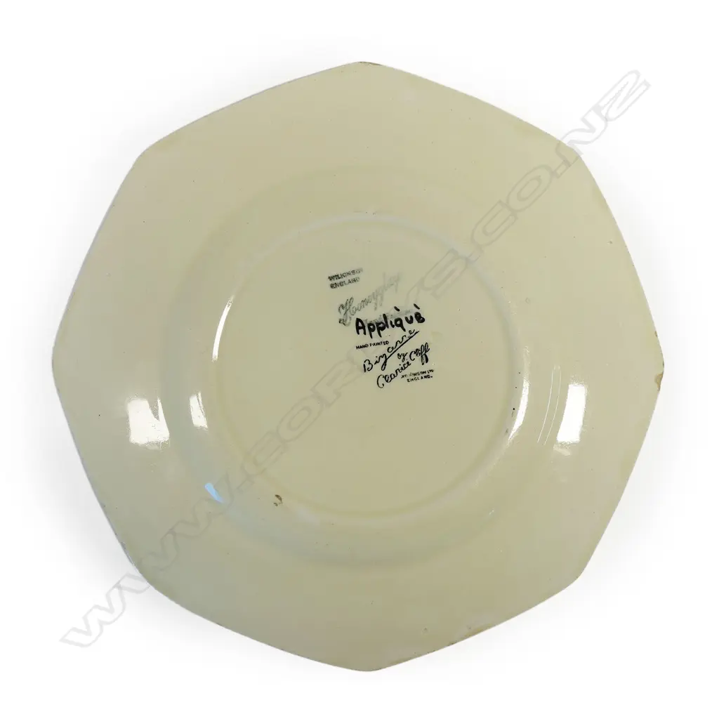 A Clarice Cliff Bizarre ‘Windmill Applique' octagonal plate, Image 1++