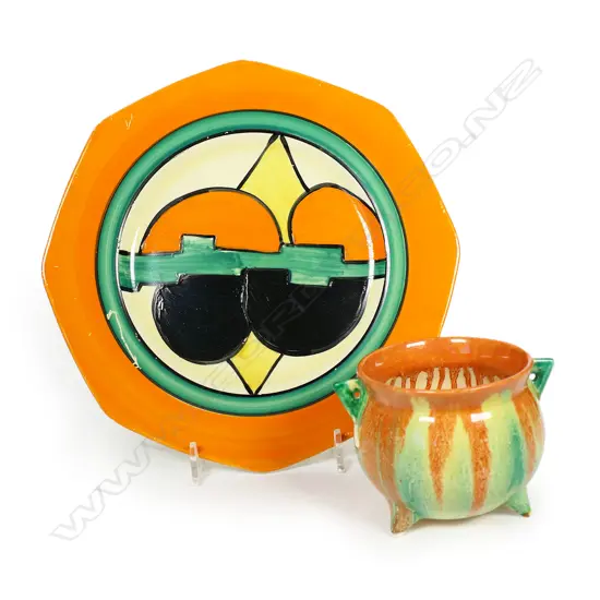 Two Clarice Cliff Bizarre pieces,