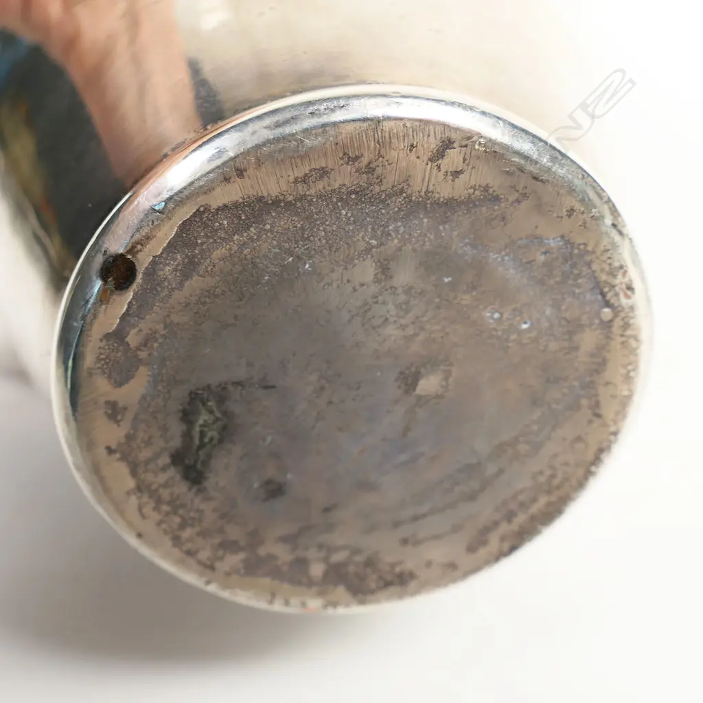 A vintage probably Farnham silver overlay pottery owl jug, Image 1++