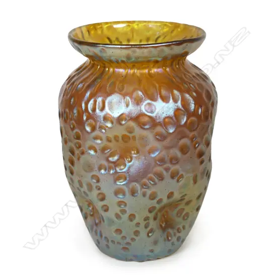 A Loetz style iridescent glass vase,