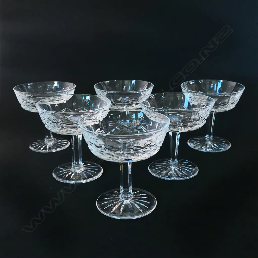 Six Waterford crystal champagne coups, Image 1++