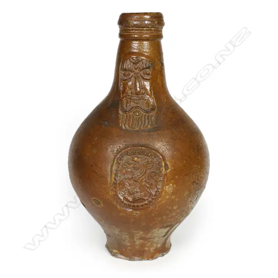 A 17th/18thC or earlier stoneware bellarmine jug,