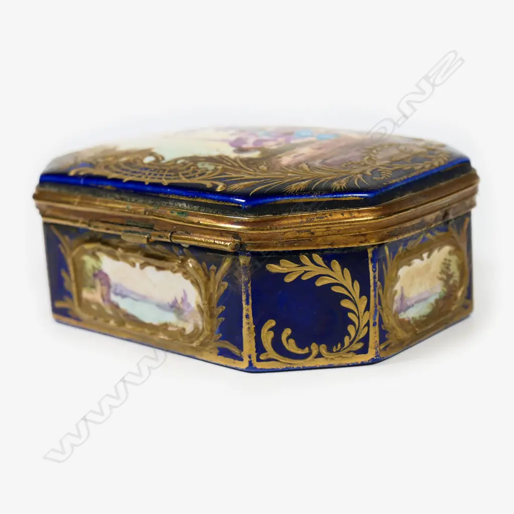 A 19thC Sevres hand painted porcelain box, Image 1++