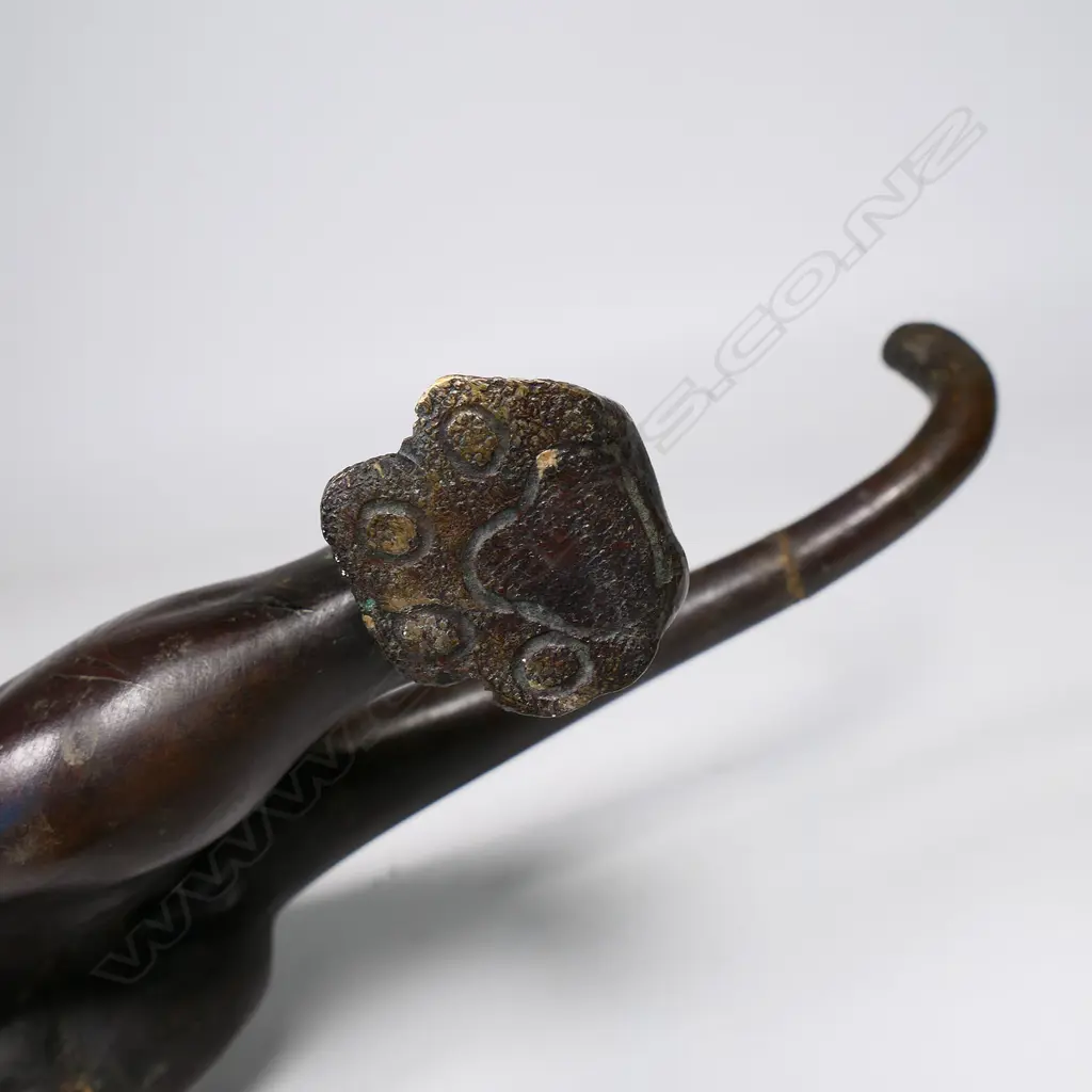 A large Japanese Meiji bronze figural group of a tiger being attacked by a wolf, Image 1++