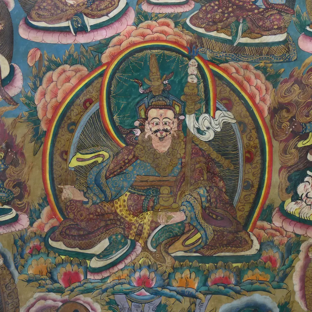 An old Tibetan thangka painting, Image 1++