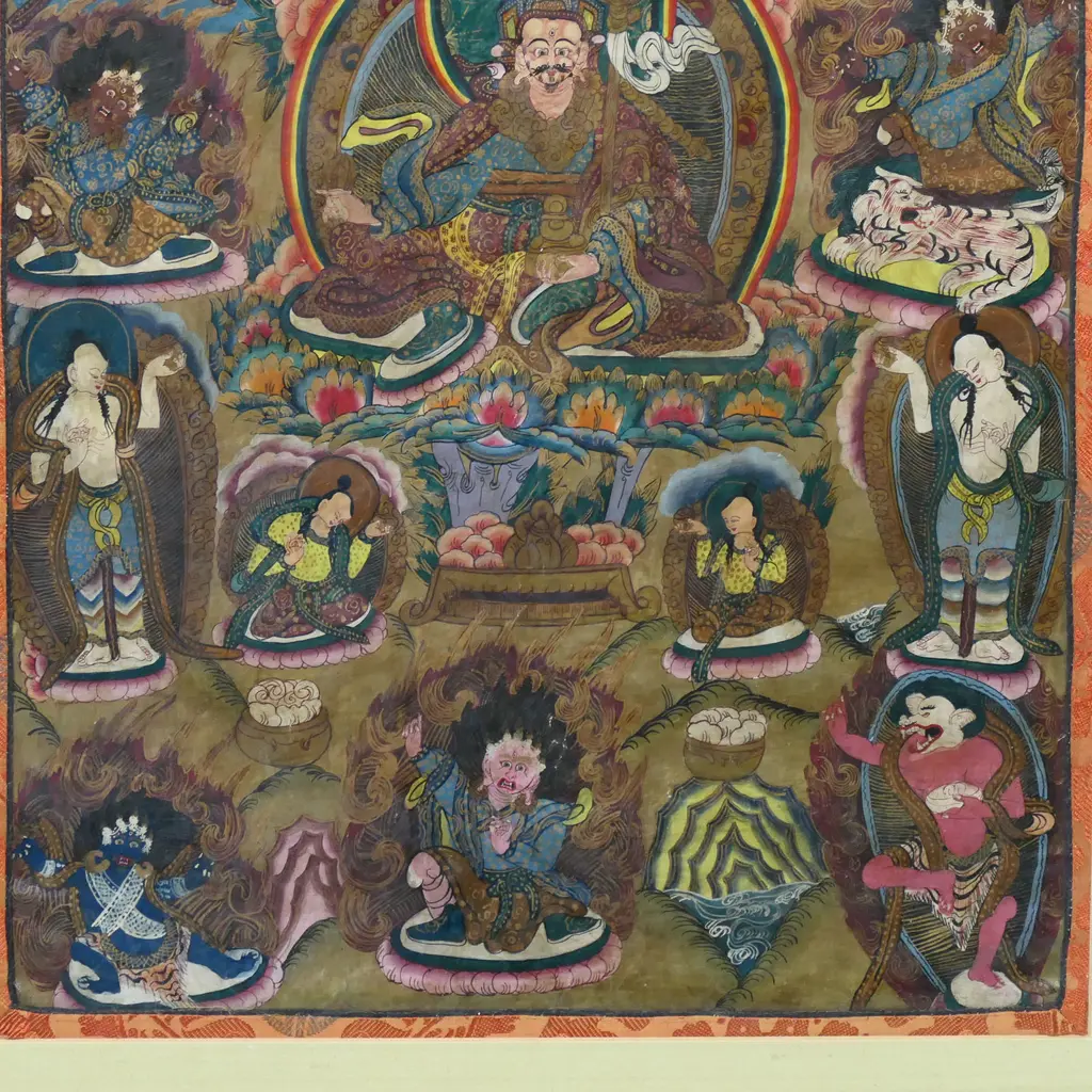 An old Tibetan thangka painting, Image 1++
