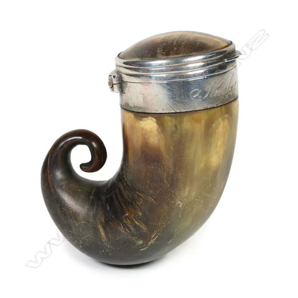 A Georgian silver and horn snuff mull, Image 1++