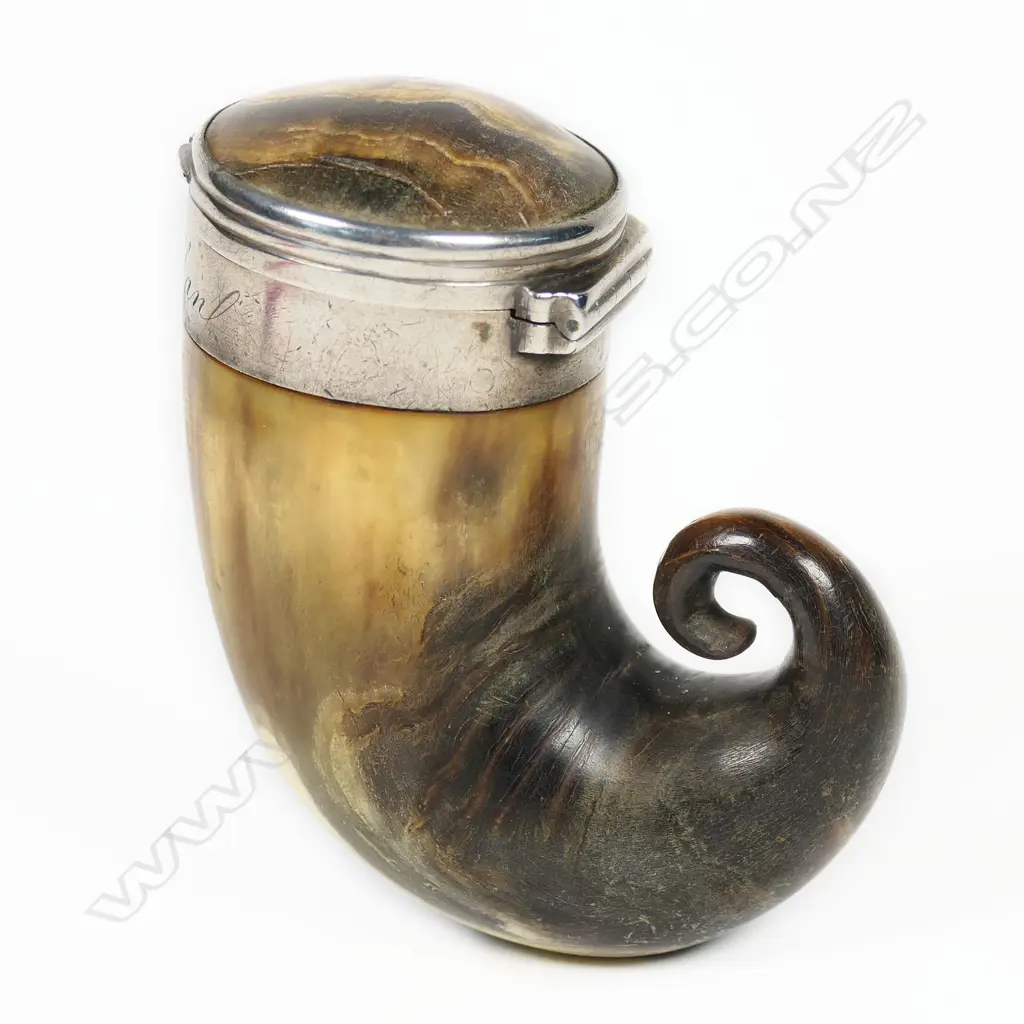 A Georgian silver and horn snuff mull, Image 1++