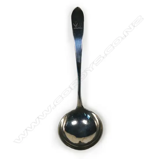 A late George III Irish silver sauce ladle,