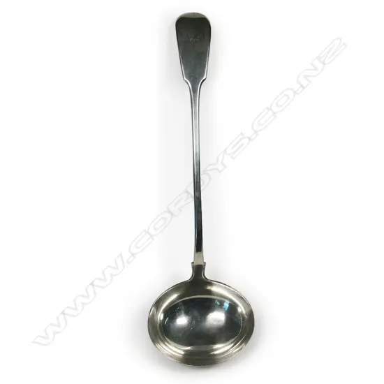 A William IV silver soup ladle,