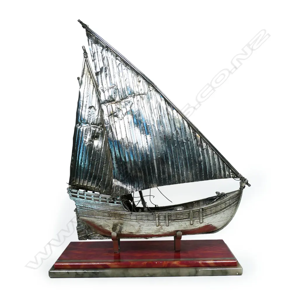 A vintage Italian silver model of a sail boat, Image 1++