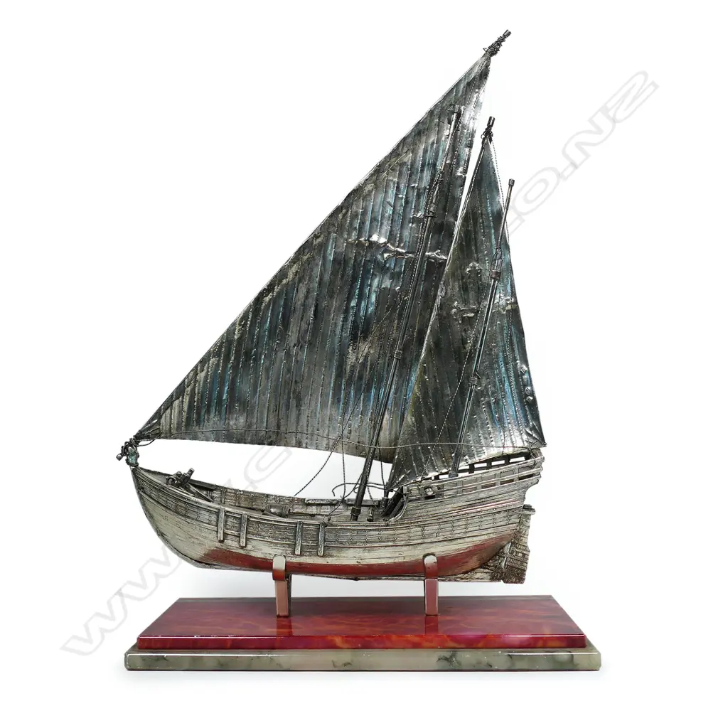 A vintage Italian silver model of a sail boat, Image 1++
