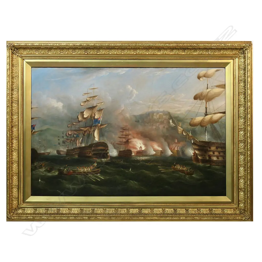 Richard Barnett (Ball) Spencer (1812-1874) ‘The Bombardment of Algiers (1816) Under the Command of Lord Exmouth and the Dutch Fleet’, Image 1++