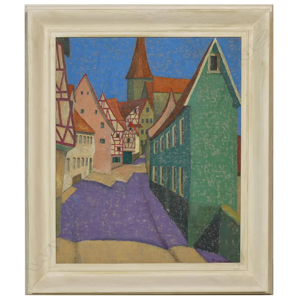 George Bernard Duncan (NZ/AUS/Europe 1904-1974) 'Bavarian Street', Image 1++