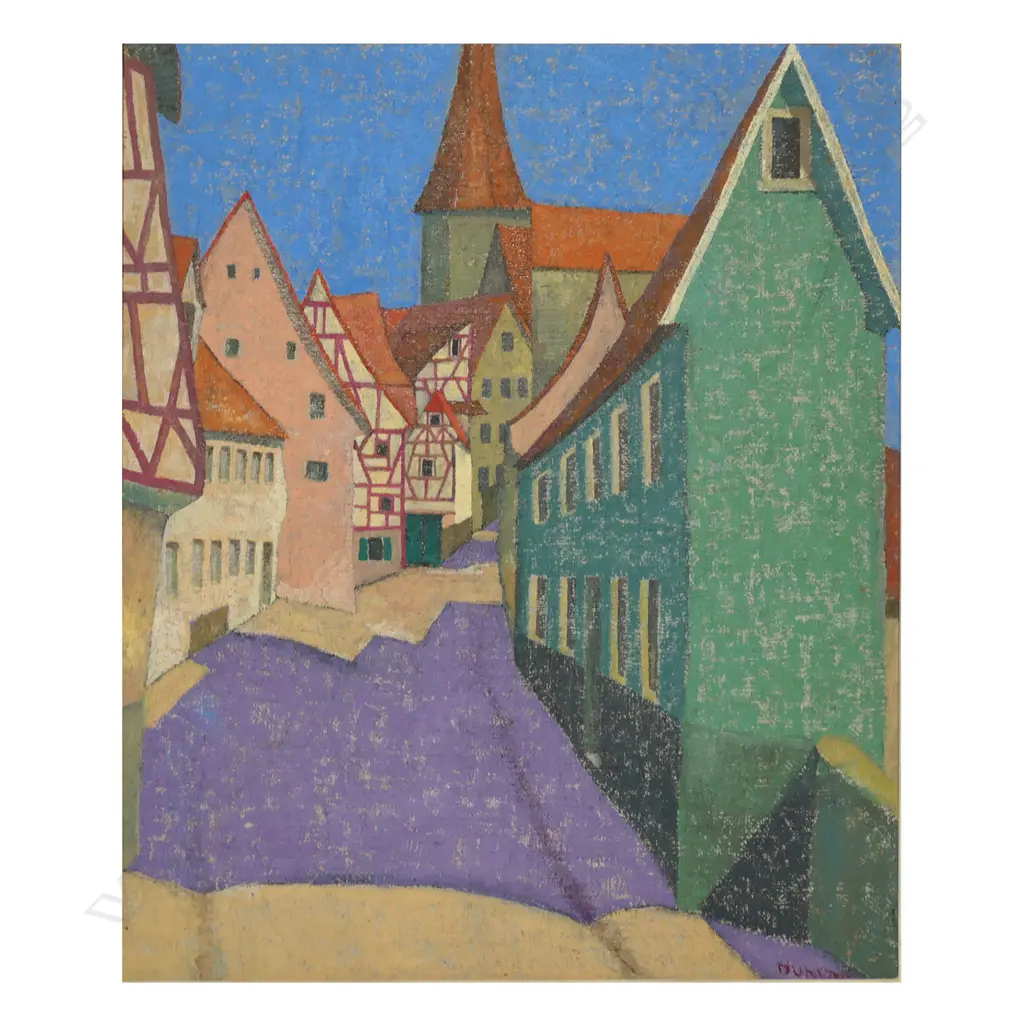 George Bernard Duncan (NZ/AUS/Europe 1904-1974) 'Bavarian Street', Image 1++