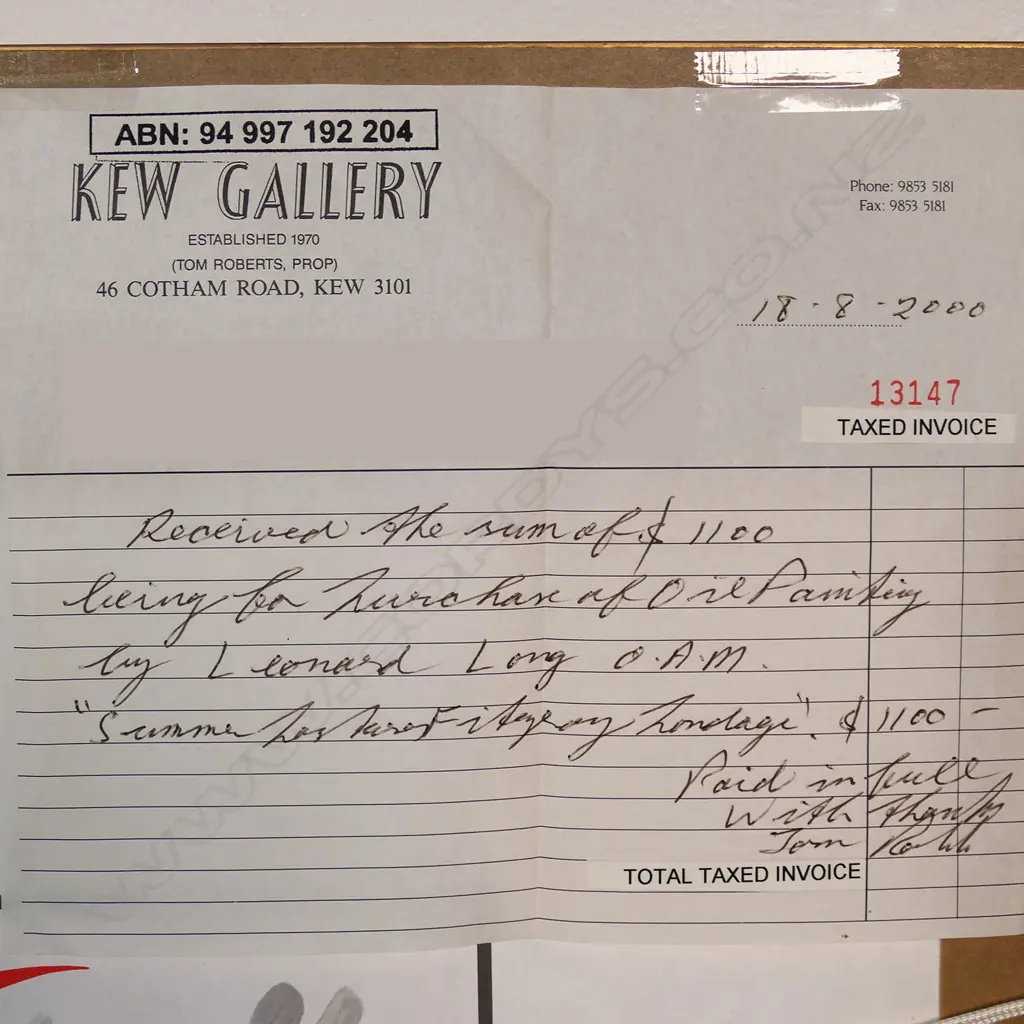 Leonard Long (AUS 1911-2013) 'Afternoon Shadows Fitzroy Pondage N.S.W.', Image 1++