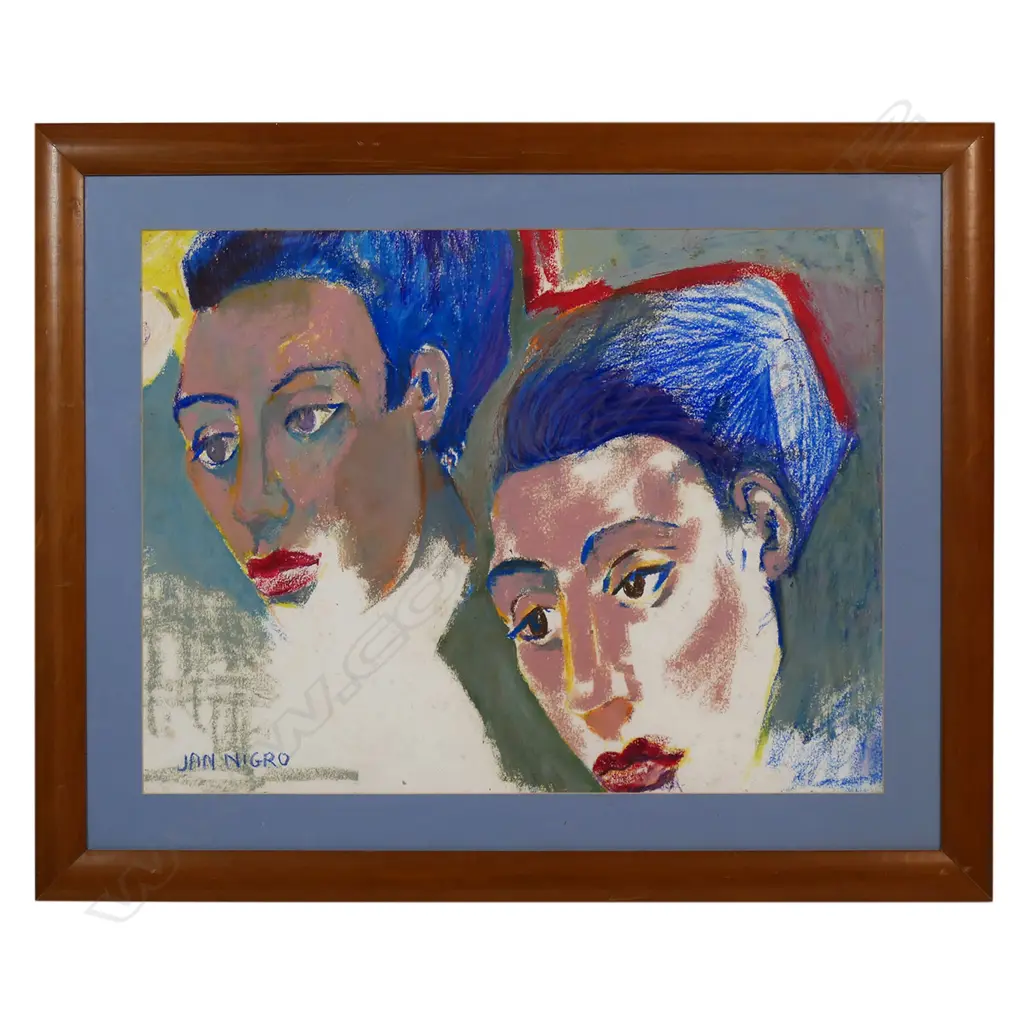 Jan Nigro (NZ 1919-2012) 'Double Portrait', Image 1++