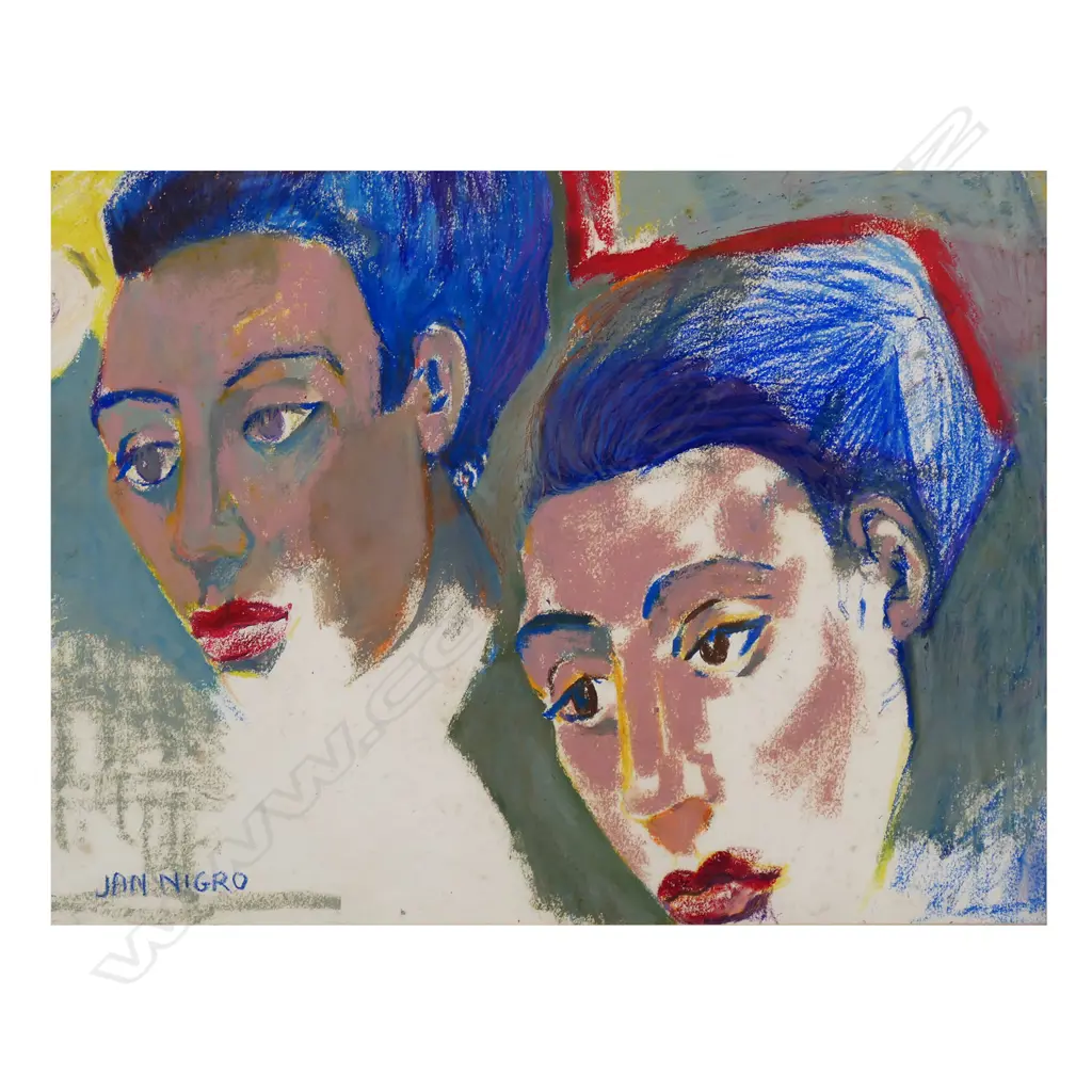 Jan Nigro (NZ 1919-2012) 'Double Portrait', Image 1++