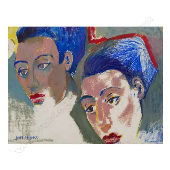 Jan Nigro (NZ 1919-2012) 'Double Portrait',