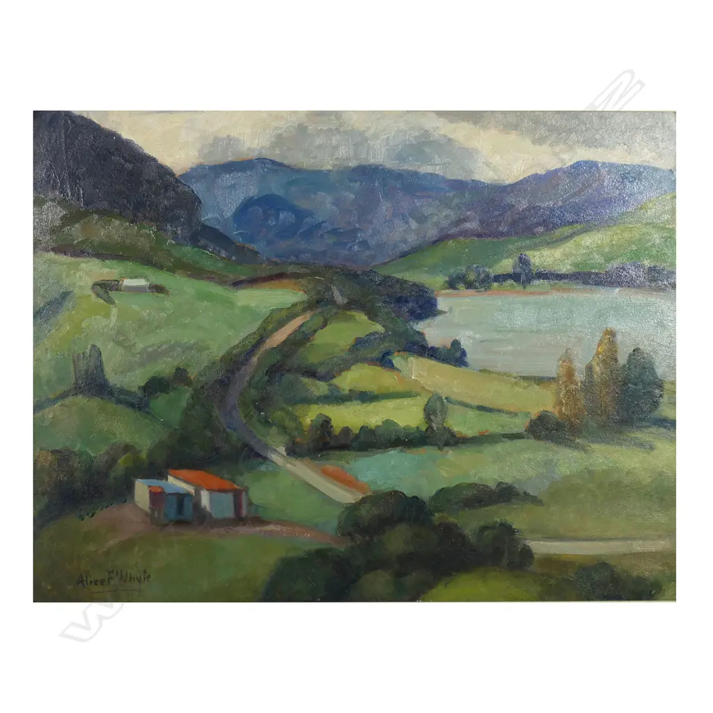Alice Whyte (NZ 1880-1952) 'Country Landscape', Image 1++