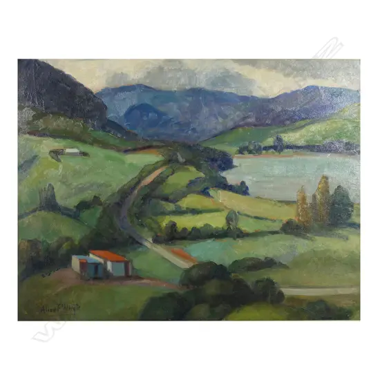 Alice Whyte (NZ 1880-1952) 'Country Landscape',