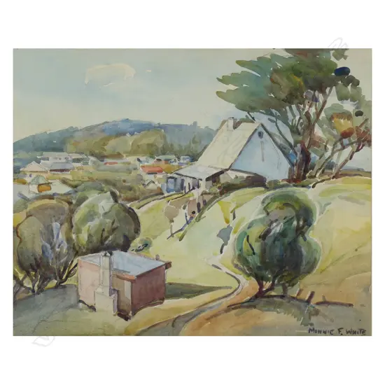 Minnie Frances White (NZ 1891-1983) 'The Old Cottage',