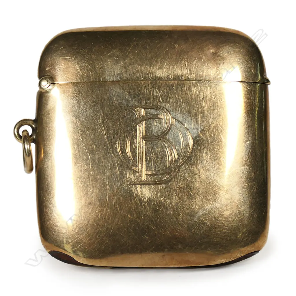 A Victorian 9ct gold vesta, Image 1++