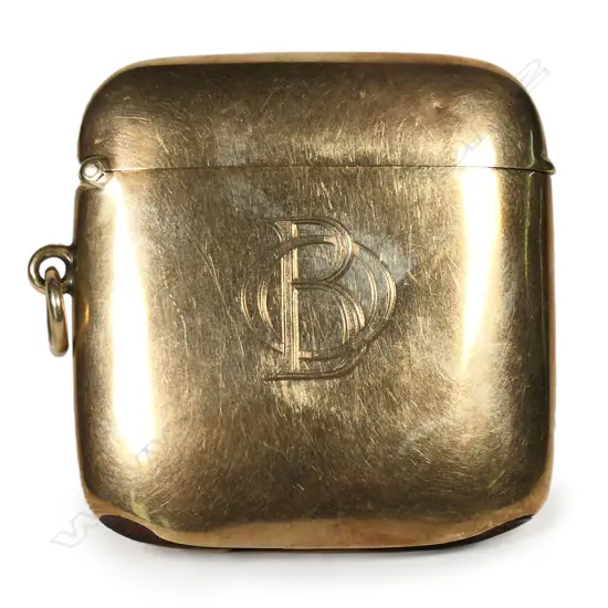 A Victorian 9ct gold vesta,