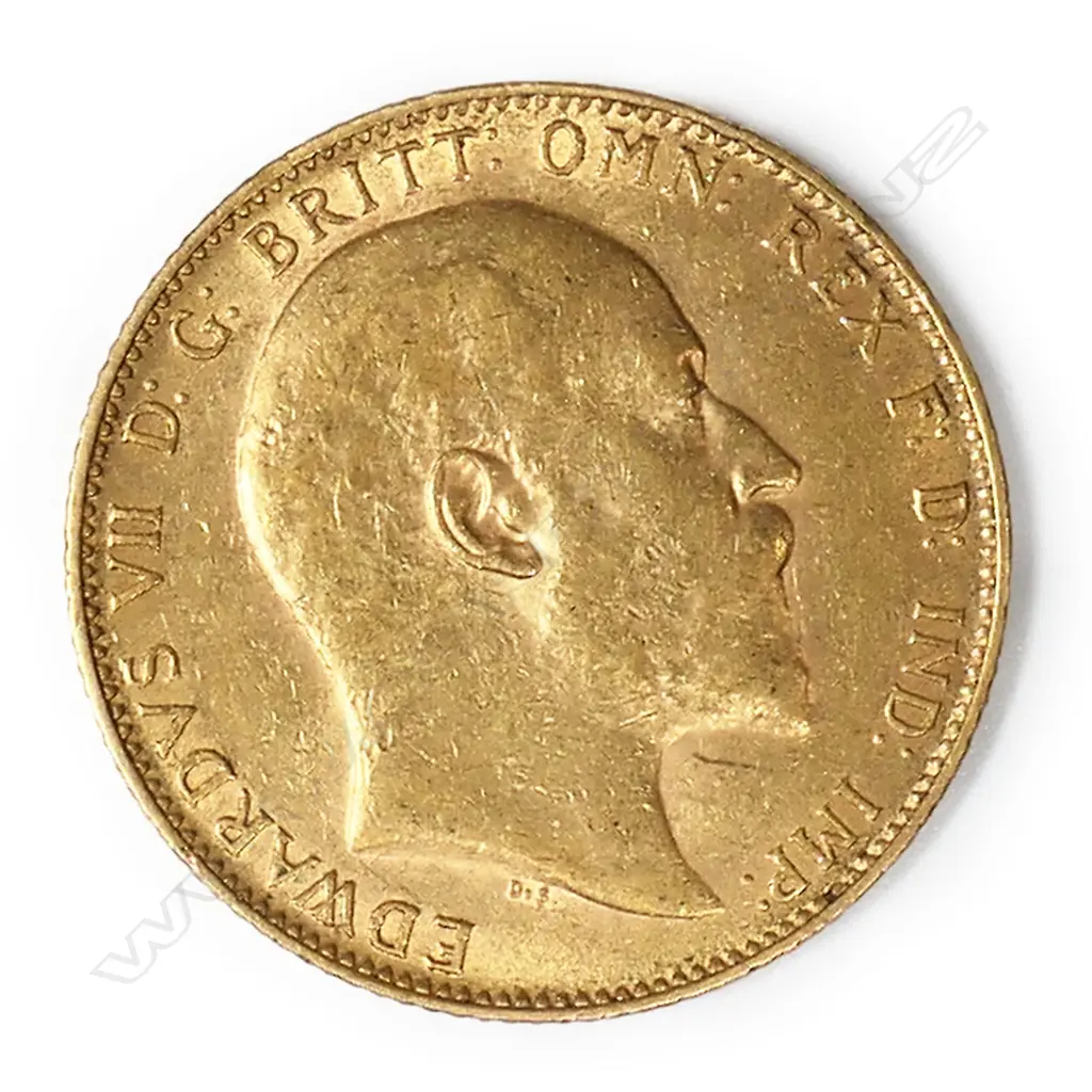 An Edward VII full gold sovereign, Image 1++
