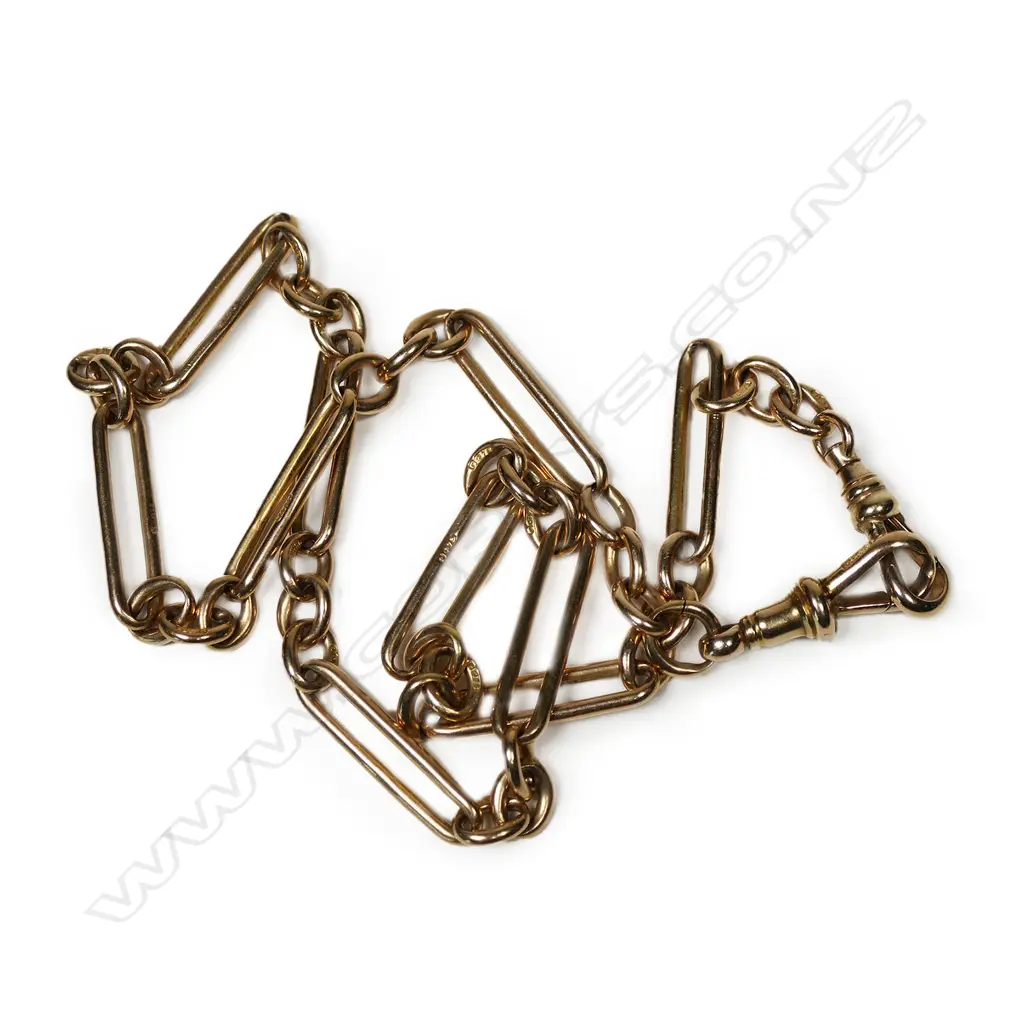 A 9ct gold fob chain, Image 1++