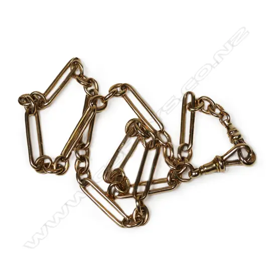 A 9ct gold fob chain,