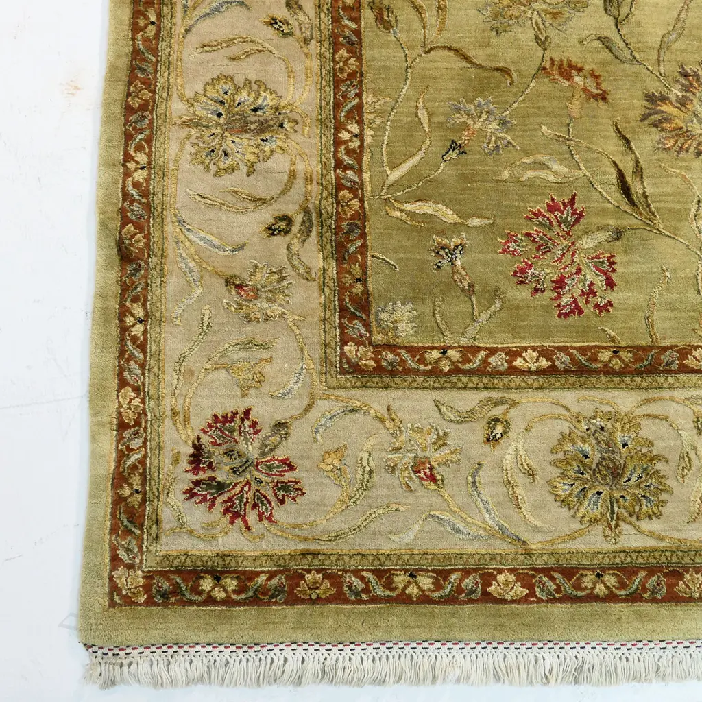 A large Indian wool and silk on cotton rug, Image 1++