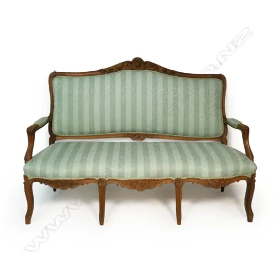 A 19thC French carved frame settee,