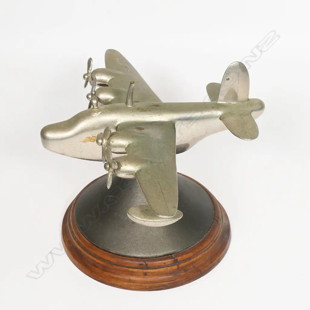 A  c.1950 Short Sunderland chromed brass plane - on stand. L.225mm. Image 1++