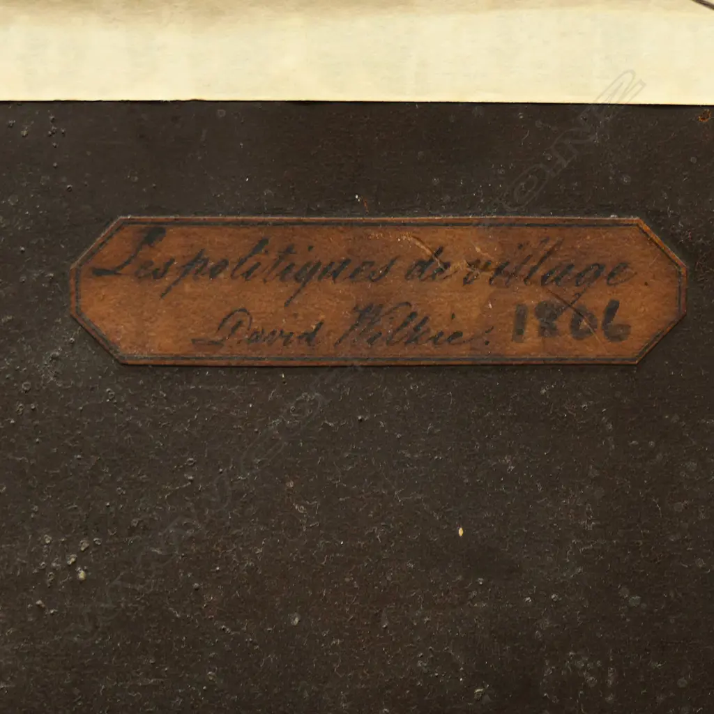 Two 19thC chromolithographs on tin - The Blind Fiddler and Village Politicians by David Wilkie. 180 x 230mm. Image 1++