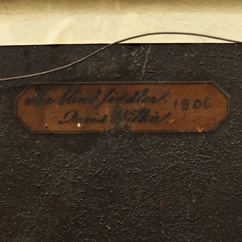 Two 19thC chromolithographs on tin - The Blind Fiddler and Village Politicians by David Wilkie. 180 x 230mm. Image 1++