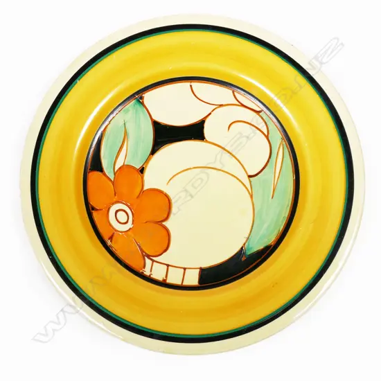 Clarice Cliff Fantasque plate - in the 'Floreat' pattern c.1930. Dia.250mm.