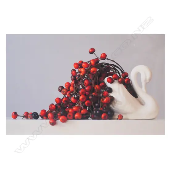 Emma Bass (NZ 1967-) 'Berries and Swan' - photograph, signed and entitled, 5.10pm 2012, 3/13. 820 x 1245mm.