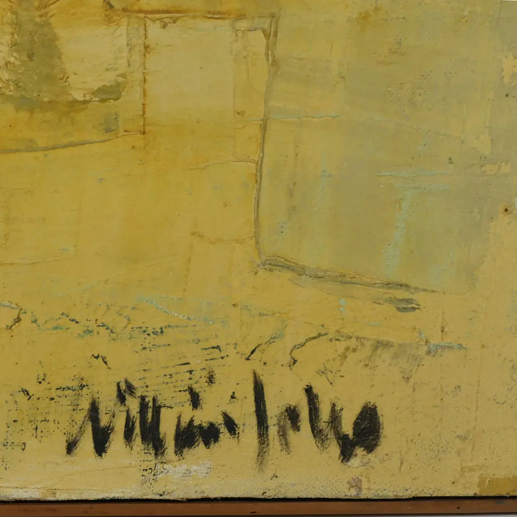 William Jones (UK/NZ 1923-83) 'Still Life' - oil on canvas on board c.1960s, signed. 580 x 760mm. Exhib. Webb's, 1992. John Leech Gallery exhibition label verso; typescript: Purchased from one man exhibition 1963. Note: Jones lived and painted for a time in Auckland in the 1950s. He was included in exhibitions at the Auckland City Art Gallery along with McCahon, Henderson, Mrkusich and others and at the Auckland Society of Arts in 1954, at the New Zealand Academy of Fine Arts between 1952 and 1964 and with The Group in 1958 and 1964. Image 1++