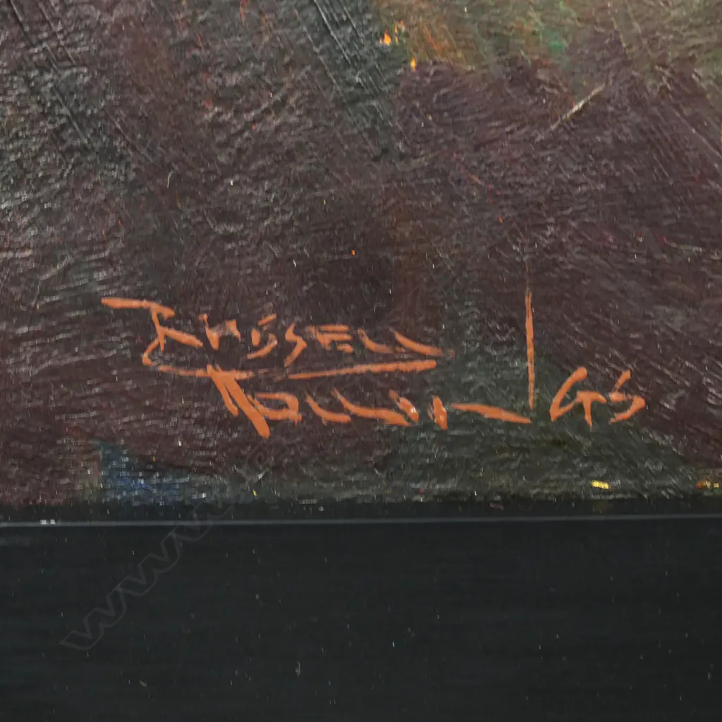 Russell Hollings (NZ 1948-) 'Cave of Dreams' - oil on board, signed, entitled and dated 1979 verso. 490 x 695mm. Provenance: From the artist's archive. Image 1++