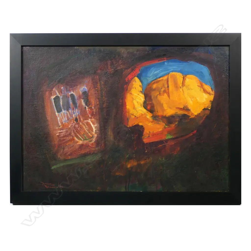 Russell Hollings (NZ 1948-) 'Cave of Dreams' - oil on board, signed, entitled and dated 1979 verso. 490 x 695mm. Provenance: From the artist's archive. Image 1++